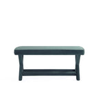 Manhattan Comfort Abigail 42.12" Mid-Century Modern Velvet Upholstered Ottoman Bench - Green-20.47" L x 21" W x 19.48" H