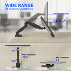ShoppingAll Single VESA Monitor Mount with Fully Adjustable Gas Spring Arm and Office Desk Clamp - Black-6