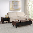Manhattan Comfort Duane Mid-Century Modern End Table and Coffee Table - Dark Brown and Black - Set of 2-Coffee Table: Includes 1 Full Extension Drawer and 1 Cubby Shelf Space