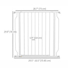 PawHut 30"- 34" Extra Wide Dog Gate with Double Locking System - White-Adjustable width of 29.5"-33.5" (75-85 cm)