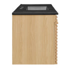 Modway Render 48" Wall-Mount Bathroom Vanity - Oak/Black-Ceramic Sink Basin