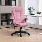 Vinsetto High Back Massage Office Chair with 6-Point Vibration - Pink-Controlled by wired remote controller, with side pocket for storage