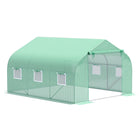 Outsunny Walk-in Greenhouse with Roll Up Door & 6 Mesh Windows - 10' x 11' x 7' - Reinforced sturdy frame supporting frame and durable PE  in durable construction
 