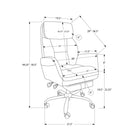 Monarch Specialties 7274 Ergonomic Leather-Look Office Chair - Dark Grey-Flip open the integrated footrest and unlock the tilt-back lever to fully recline back to re-charge between tasks. supportive armrests enhance the overall ergonomics for daily use
