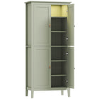 HOMCOM 70" H Kitchen Pantry Cabinet with Sensor LED Light - Green-Customise your light with 3 colours and dimmable settings 