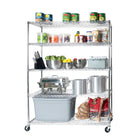 Seville Classics 5-Tier Steel Wire Shelving Rack - 60" L x 24" W x 72" H - Chrome-Certified by the NSF to NSF/ANSI Standard 2 - Food Equipment for use in dry environments