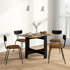 HOMCOM Drop Leaf Folding Dining Table for 2-4 - Rustic Brown and Black-Suitable for dining table, prep table, computer desk, writing desk and more