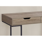 Monarch Specialties 7555 48" Computer Desk - Dark Taupe/Black Metal-Finished on all sides for flexible placement anywhere in a home office