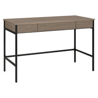 Hudson&Canal Nolan 48" Writing Desk - Antiqued Grey Oak-A mid-century modern design for your home office, dorm room, or study
