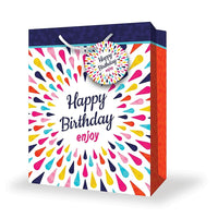 Millbrook Studios Birthday Gift Bags - Large - 12 Pack (47559)-Gloss finish printed on both sides