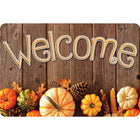 Ashley Productions The Original Fun Mat Welcome Mat - 15.5" x 23.5" - Pumpkin Wood Welcome-Measurement & Design: The Pumpkin Wood Welcome Mat measures 15.5" x 23.5".