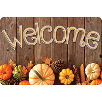 Ashley Productions The Original Fun Mat Welcome Mat - 15.5" x 23.5" - Pumpkin Wood Welcome-Measurement & Design: The Pumpkin Wood Welcome Mat measures 15.5" x 23.5".