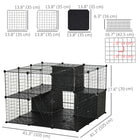 PawHut 41" H 56-Panel Pet Playpen with Door-Can be assembled into a small animal cage and storage rack 