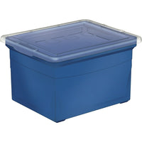 Staples Heavy-Duty File Box - 34 L - Blue-Heavy-duty file box protects important documents