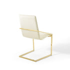 Modway Pitch Performance Velvet Dining Armchair - Gold/Ivory-Chair Weight Capacity: 330 lbs.