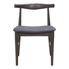 Zuo Tuzka Dining Chair - Grey/Espresso - Set of 2-Cozy polyester linen fabric