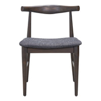 Zuo Tuzka Dining Chair - Grey/Espresso - Set of 2-Cozy polyester linen fabric