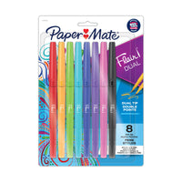 Paper Mate Flair Dual Felt Pens - Brush/Medium Tip - 0.7mm - Assorted Colours - Set of 8-Double your creativity with these vivid dual-ended felt pens and add an extra dimension to your note-taking, journaling, hand-lettering, and more