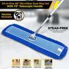 Gritt Commercial All-In-One 48” Microfiber Dust Mop Set with 72" Telescopic Handle - 4 Pack-Provides non-abrasive, lint-free, and streak-free cleaning