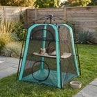 PawHut 3-Tier Portable Pet Tent for Indoor/Outdoor Use-Three doors allow easy access, tunnel connection and interactive playtime
