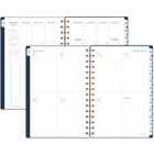 AT-A-GLANCE 2026-2027 Signature Weekly/Monthly Academic Planner - 8-1/2" H x 5-3/8" W - Navy - Bilingual-Twin coil binding