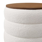 Modway Mezzo Round Boucle Fabric Storage Ottoman - Cloud-8