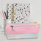 Fashion Stationery Iridescent Pencil Case - Pink/Silver-Body Material: PU