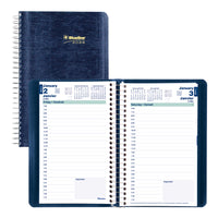 Blueline 2026 Daily Planner with Spiral Binding - 8" x 5" - Blue - Bilingual-12-Month: January 2026 to December 2026