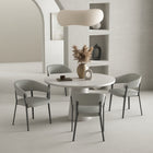 Manhattan Comfort Belle 22.4" Modern Textured Leatherette Upholstered Dining Chair - Stone Grey-10