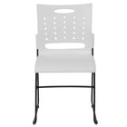Flash Furniture HERCULES Series Sled Base Stack Chair with Air-Vent Back - White - 5 Pack-Black Powder Coated Sled Base Frame with Plastic Floor Glides