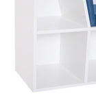 HOMCOM 6-Cubby Bookcase with Seat Cushion - Blue-Particle board for durability and robust for years of use