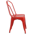 Flash Furniture Red Metal Indoor-Outdoor Stackable Chair-Red Powder Coat Finish