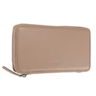 Gry Mattr Vegan Leather Pen Pouch - 8.25" × 4.5" - Pink-Smooth vegan leather exterior