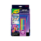 Crayola K Pop Demon Hunters Colour & Sketch Activity Pad-Includes 30 Activity Pages, 3 Cardstock Cutouts Sheets (featuring the K Pop Demon Hunter Girls and More), 1 Stencil Sheet, and 8 Coloured Pencils for guided and open‑ended art exploration