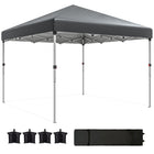 Outsunny 10 ft W x 10 ft L Pop Up Canopy Tent with Removable Sidewalls Carry Bag - Dark Grey-Pop-up pop up canopy sets up and packs down in minutes