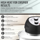 Granitestone Big Boss 16 qt Extra Large Glass Air Fryer with 3 Cooking Sections and Stainless Steel Racks - Black-Extra large 16 quart capacity with 3 cooking levels: 16 qt interior fits multiple dishes, includes 3 cooking levels, easy clean nonstick surface, plus cookbook with 50 recipes