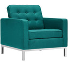 Modway Loft Upholstered Fabric Armchair - Teal-Fine Polyester Upholstery