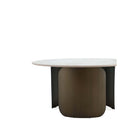 Manhattan Comfort Monica 31.49" Modern Glam Coffee Table - Gold-Classy Sleek Design to Enhance your Living Environment