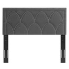 Modway Greta Performance Velvet Twin Headboard - Charcoal-Nailhead Detail