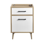 Modway Maverick 24" Bathroom Vanity Cabinet Sink Basin Not Included - Oak/White-Tapered Rubberwood Legs
