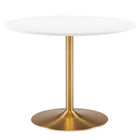 Modway Amuse 40" Dining Table - Gold White-Modern Dining Table