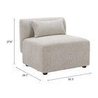 Zuo Simu Middle Chair - Dune Greige-3 year limited warranty