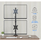 ShoppingAll SA-D285 Adjustable Dual Monitor Standing Mount Extra Tall 31.5" Pole for Two Displays up to 32" - Black-7
