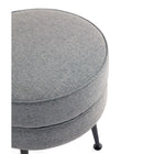 Manhattan Comfort Bailey 18.11" Mid-Century Modern Polyester Blend Upholstered Ottoman - Grey with Black Legs-Leg Height Measures: 8.66 in
