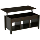 HOMCOM Lift Top Coffee Table with Storage - Espresso-Spacious rising tabletop creates a comfortable working area