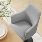 Modway Lippa Swivel Dining Upholstered Armchair - Black Light Grey-Removable Seat Cushion