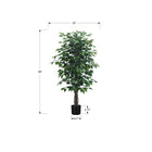 Monarch Specialties 58" Artificial Indoor Ficus Tree - Floor - Black Pot-This easy-care indoor floor plant is made from the highest quality materials and requires no maintenance or watering, for a sustainable, environmentally friendly decorative accent that will last a lifetime