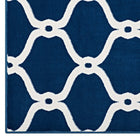 Modway Beltara Chain Link Transitional Trellis Area Rug - 5 ft W x 8 ft L - Moroccan Blue/Ivory-100% Soft Heat-Set Polypropylene