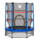 Outsunny Kids Trampoline with Enclosure Net - 55" Dia. - Blue-Provide your child with hours of bouncing fun with this trampoline 