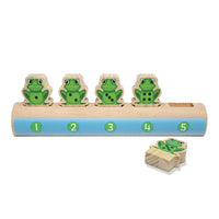 Yellow Door Five Frogs on a Log Number Line Toy-Ideal for extending mathematical learning and language through play, children will delight in singing the popular song Five Little Speckled Frogs whilst actively jumping each frog from the log into the cool pool!